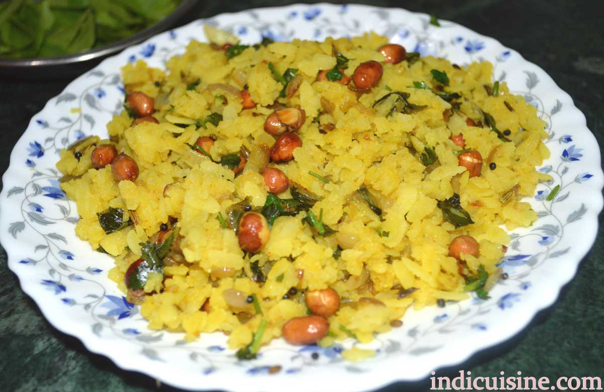 poha recipe, recipe of Flattened rice, beaten rice recipe image