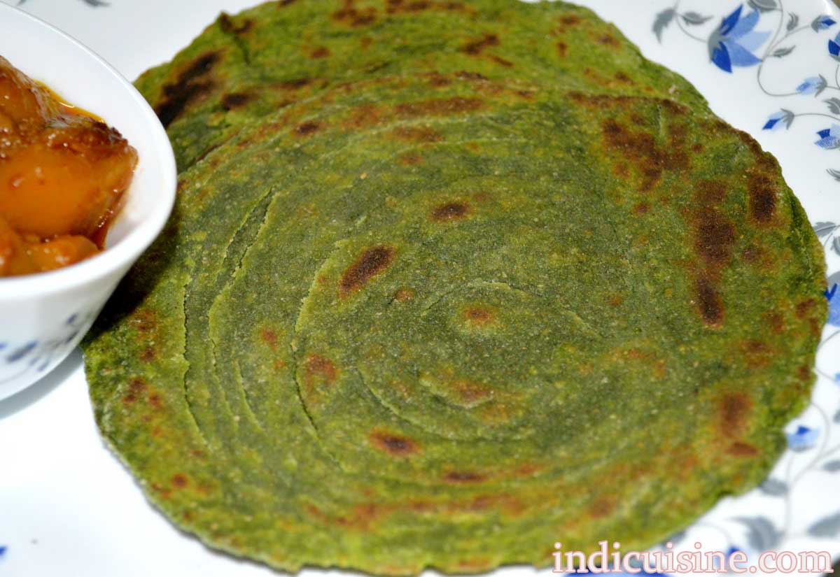 how to make methi paratha image, fenugreek paratha